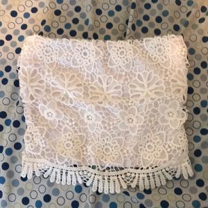Charlotte Russe lace tube top white